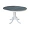 International Concepts Round 36 in Rd Extension Dining Table, 2 Emily Chairs, White/Heather Gray, 36 W, 48 L, 29.3 in H K05-36RXT-C617-2 - alternate 2